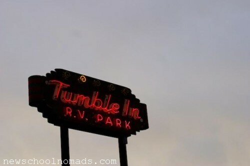 Tumble In RV Park Sign