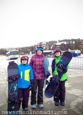 First Day Snowboarding