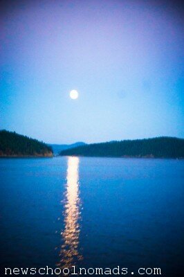 Moon from Ferry San Jaun Islands WA